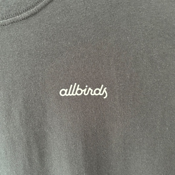 Allbirds Men's Allgood Cotton Logo Tee Small Natural black organic cotton NWT - Picture 5 of 9